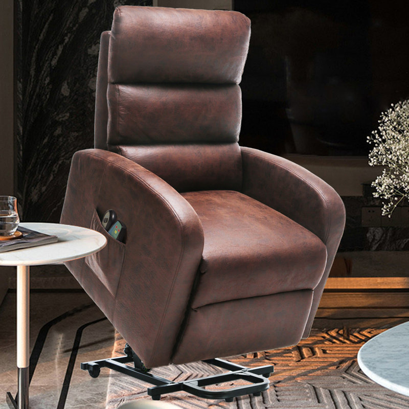 Latitude Run® One Faux Leather Power Lift Assist Recliner with Massage